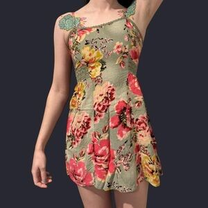 Sage Green / Floral Print Sundress / Mossimo / Babydoll / Size S